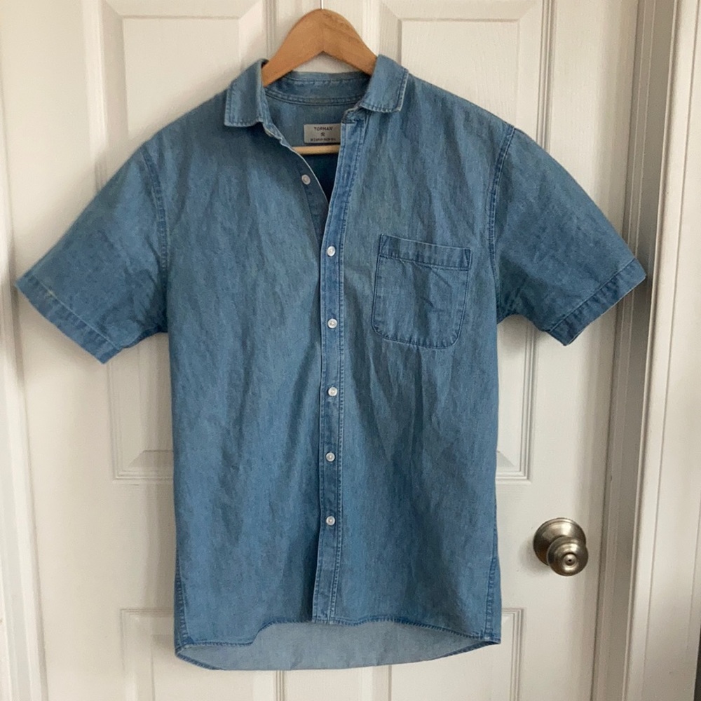 Topman - Denim Short Sleeve Button Down - Men’s small